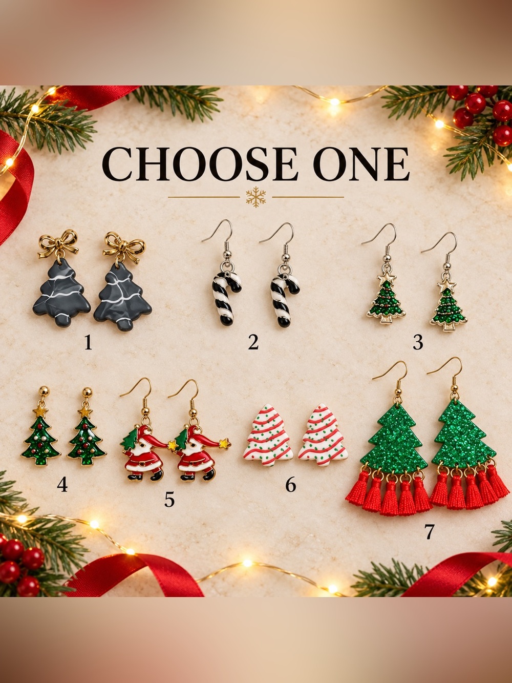NWT Choose One Christmas Tree & Holiday Earrings